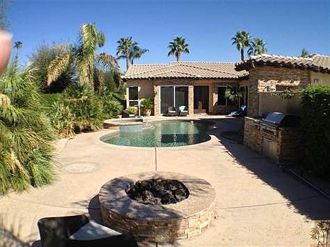 Side yard firepit, built-in barbeque, pool and spa