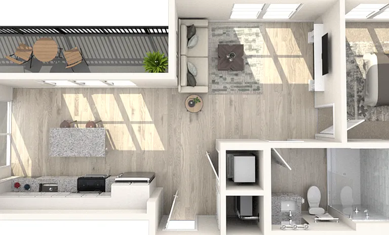 A2.2 | One Bedroom, One Bathroom A2.2 | One Bedroom, One Bathroom