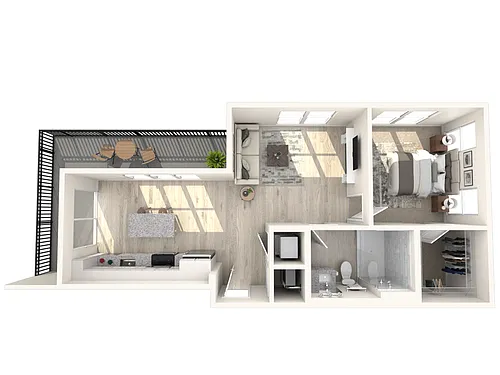 Floor plan A2.2 | One Bedroom, One Bathroom