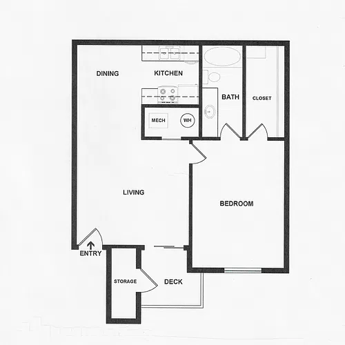 Floor plan One Bedroom/1 Bath