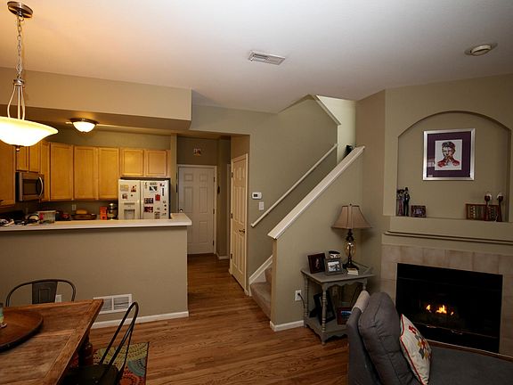 Fireplace and staircase 