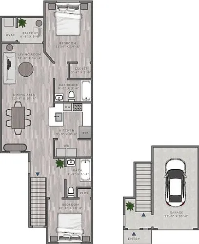 Floor plan B3-2X2