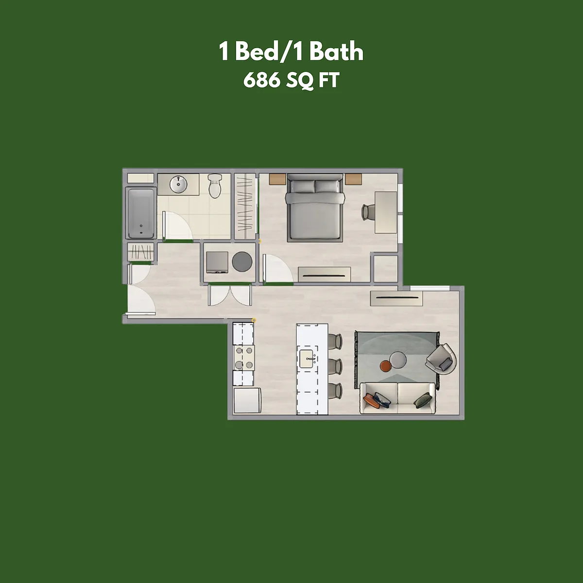Floor plan 1-Bedroom