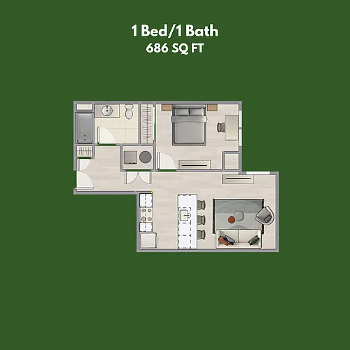 Floor plan 1-Bedroom