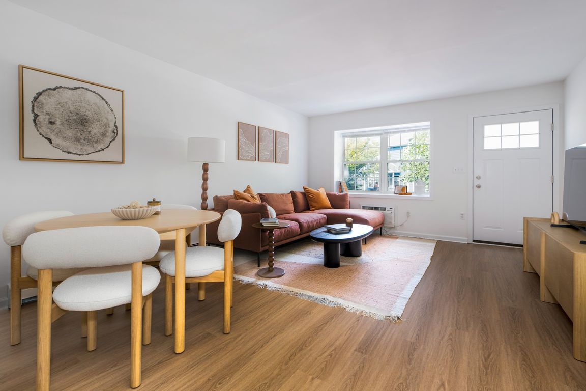 Bright, airy living with all-day sun