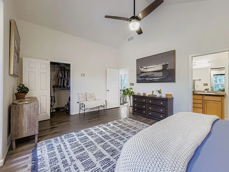 Master bedroom with smartly configured closet