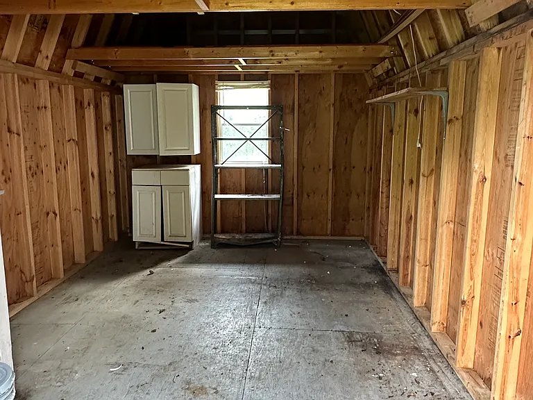 Inside storage shed