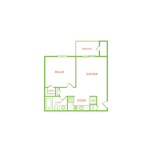 Floor plan ONE BEDROOM