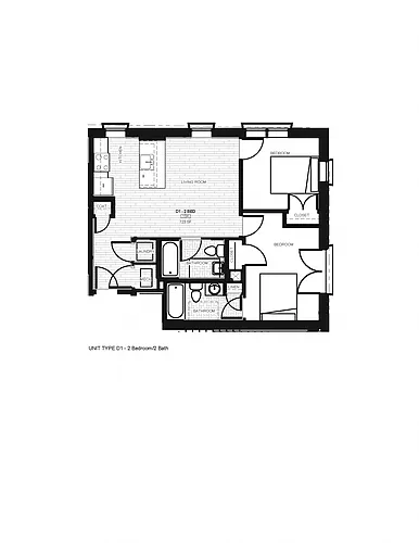 Floor plan 2 Bedroom, 2 Bathroom