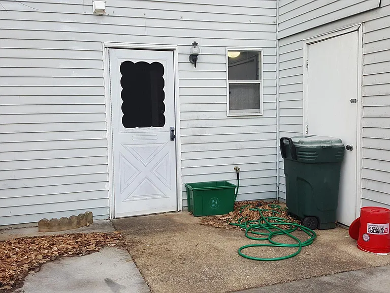 Attached storage shed with large private patio. Bring the barbecue!