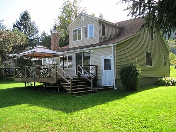 Lake side view of house