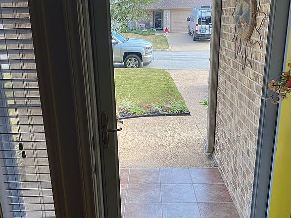 Looking out front door 