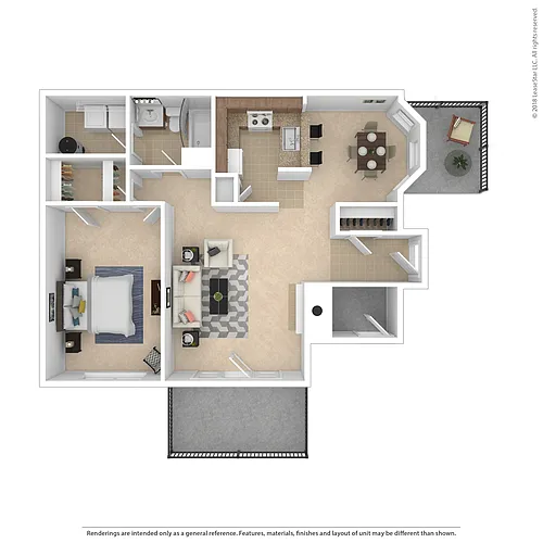 Floor plan 1 Bed 1 Bath