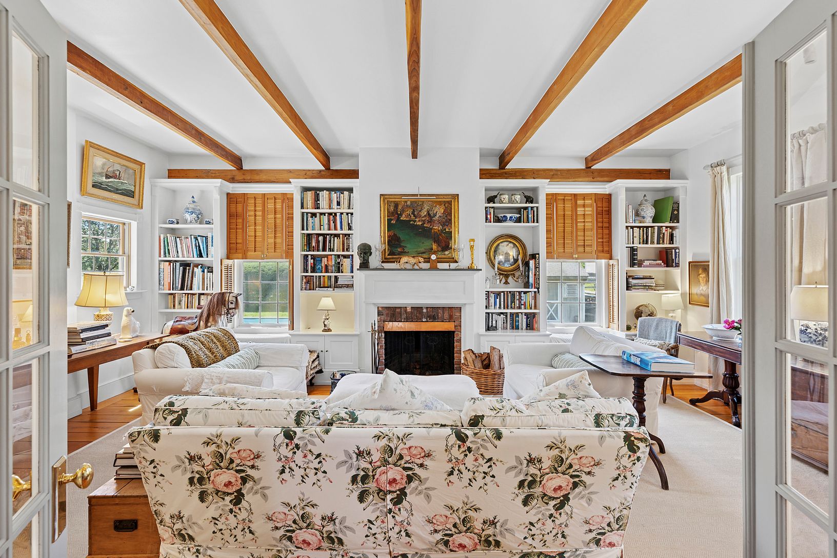  old world touches with hand-hewn wood beams and floors