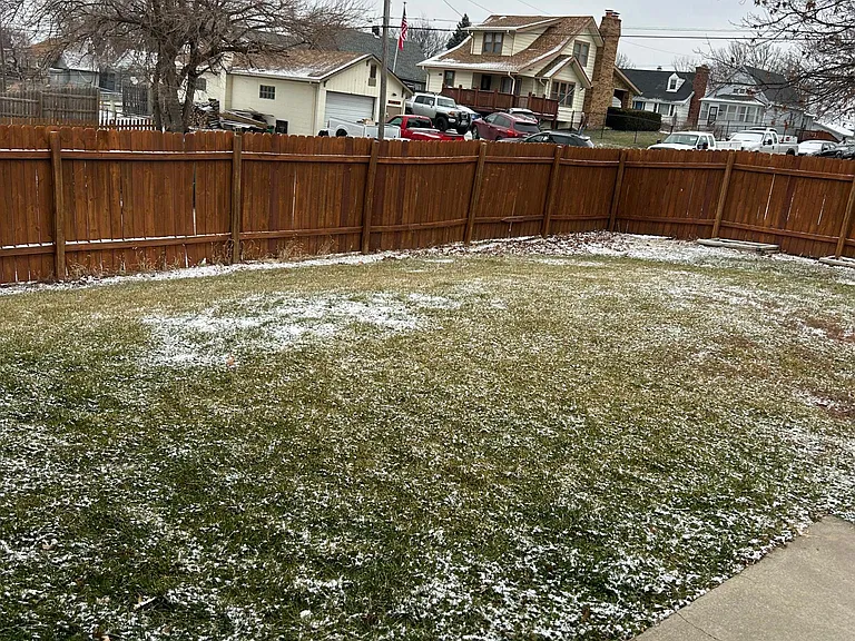 Large fenced backyard