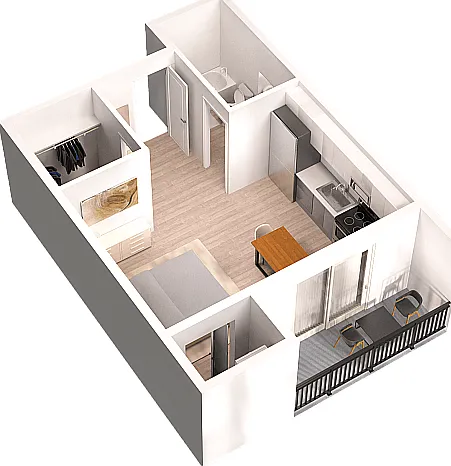 Flame - Studio Floorplan Flame - Studio Floorplan