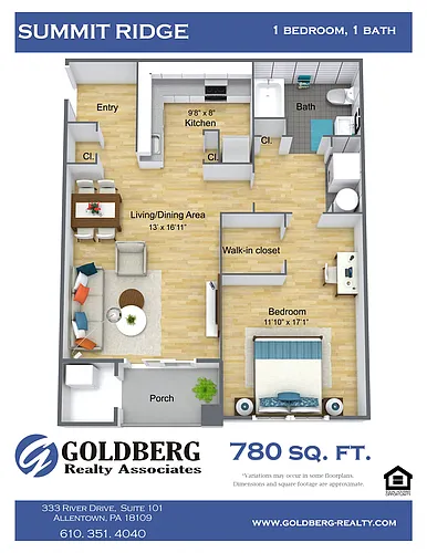 Floor plan One Bedroom Large