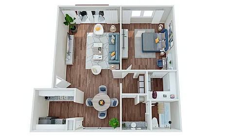 Floor plan Apex - 1x1 - 705 sqft Premium