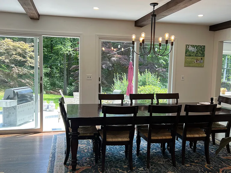Spacious Dining room with sweeping views of the backyard