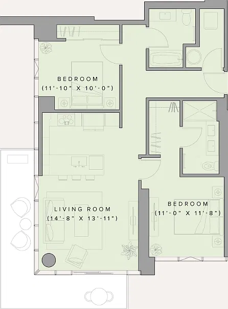 2 bed, 976 sqft, $4,300 — Photo 3
