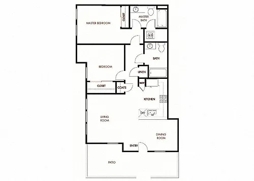 Floor plan LIVE - WORK Plan 4 - 2 Bedroom 2 Bath - Ground Lev