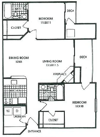 Floor plan Masters Club 2 Bedroom 2 Bath