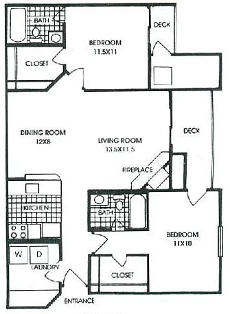 Floor plan Masters Club 2 Bedroom 2 Bath