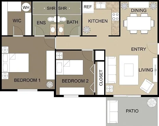 Southern Pines 2 BR Floor Plan Southern Pines 2 BR Floor Plan