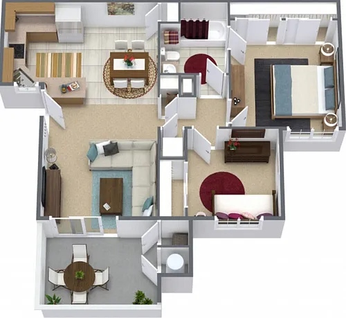 Floor plan 2 Bed 1 Bath Renovated