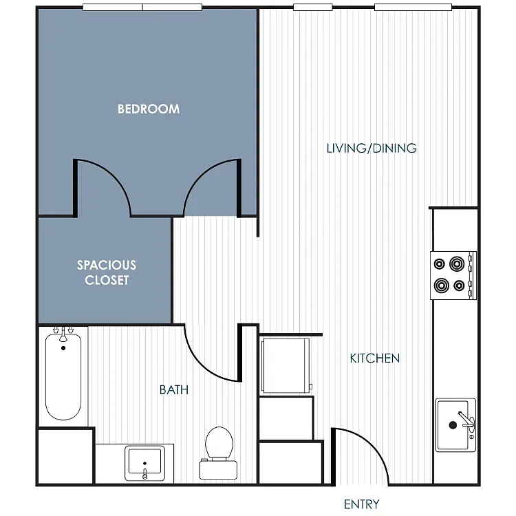 Floor plan 1 Bedroom 1 Bathroom