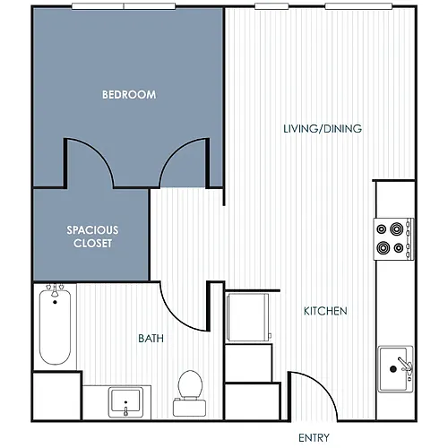 Floor plan 1 Bedroom 1 Bathroom