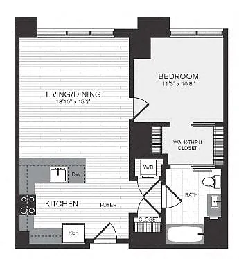 Floor plan 1 Bed/1 Bath
