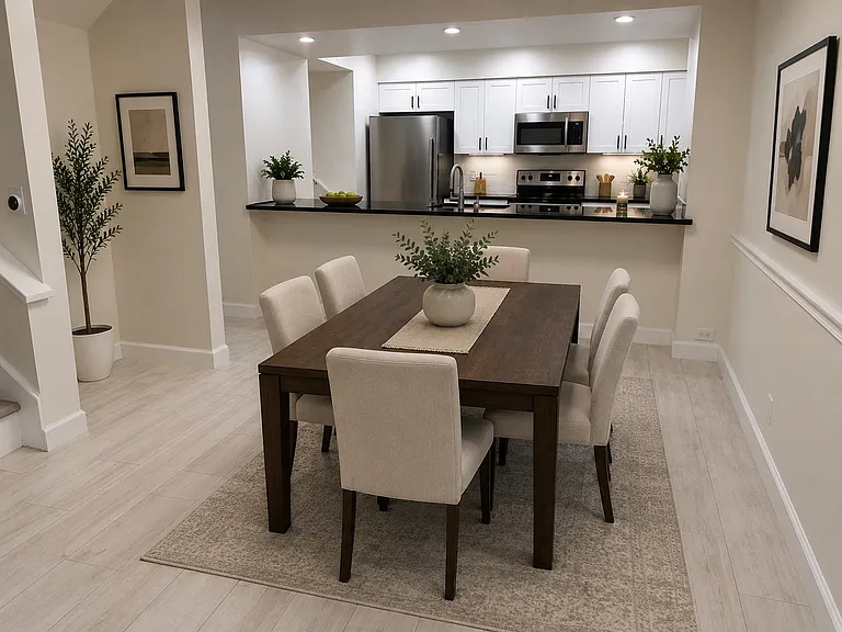 Dining beetween kitchen and living