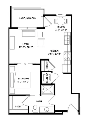 Floor plan Studio B1 SIM