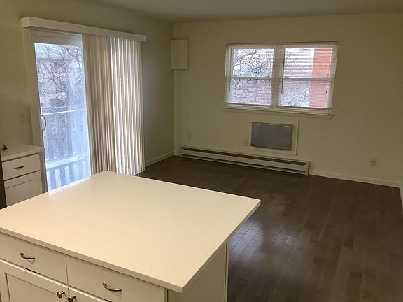 view from kitchen into living room