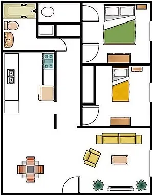 Floor plan Two Bedroom