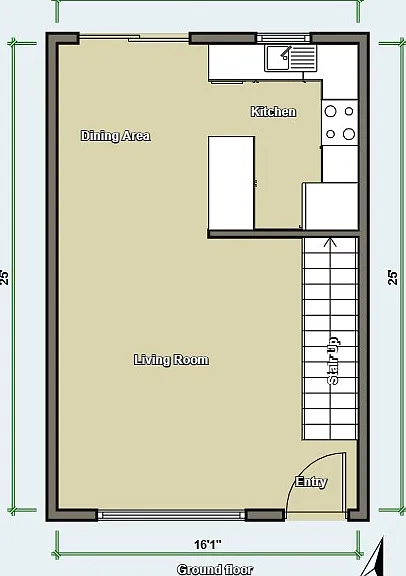 Ground floor plan ( measurements are estimated)