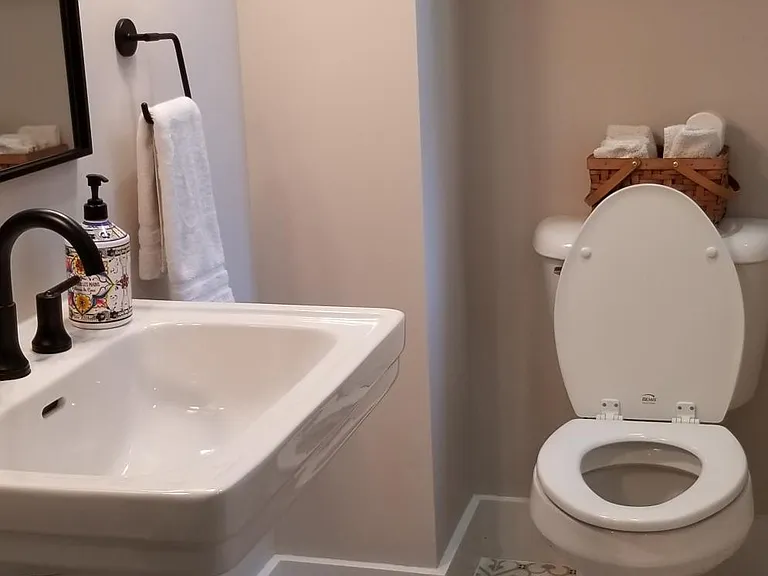 Storage in bathroom.