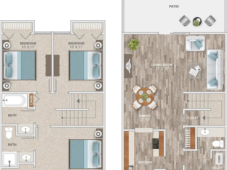 Three Bedroom Townhome Three Bedroom Townhome