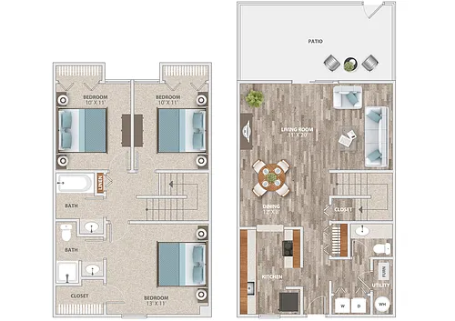 Floor plan The Mark Twain Townhome
