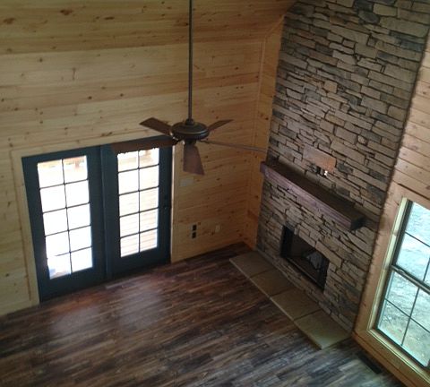 looking down into living roo