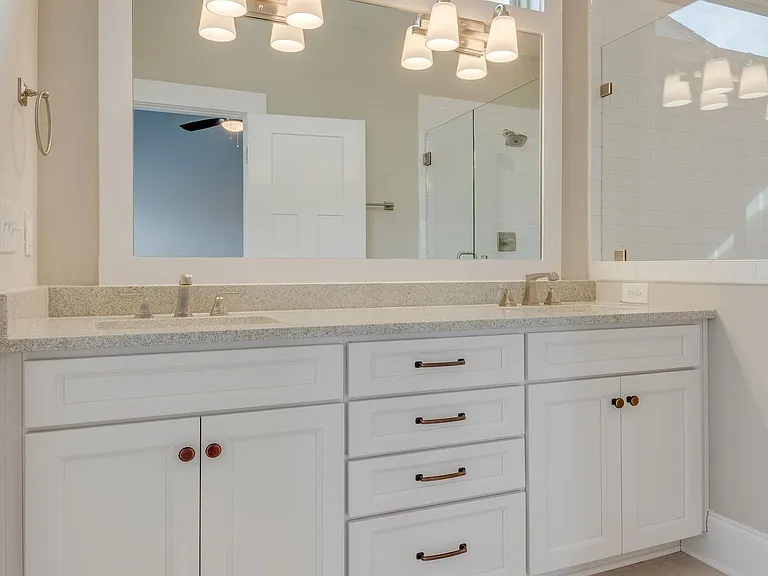 Private bath with double vanities