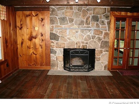 Family room with a fireplace
