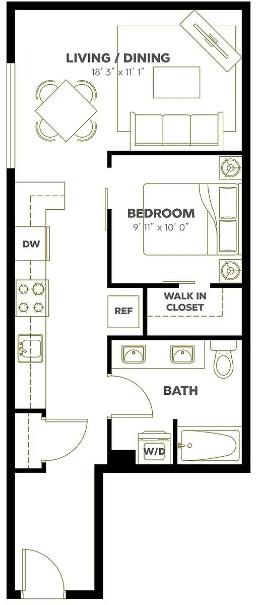 Floor plan Open 1x1 B11