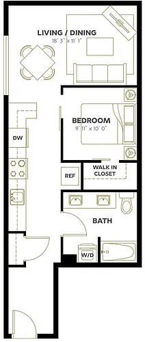 Floor plan Open 1x1 B11