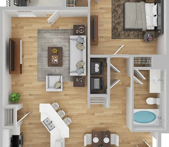 1 Bedroom | 1 Bath | 890 SF | Renovated 1 Bedroom | 1 Bath | 890 SF | Renovated