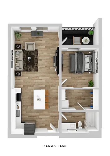 Floor plan Cascara - 1 Bed A5 Small Balcony