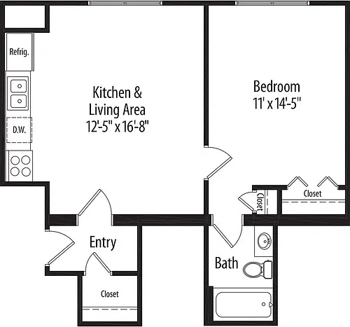 Floor plan One Bedroom