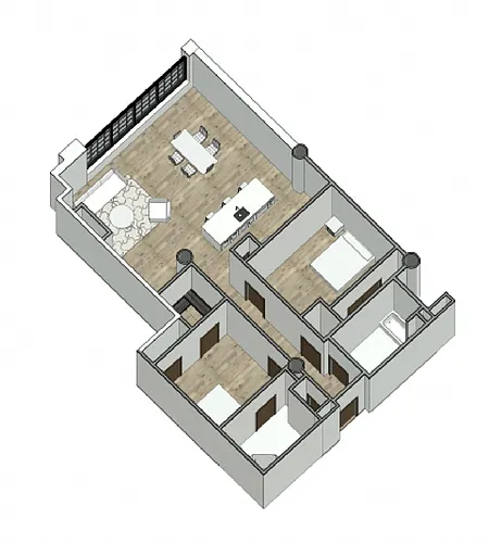 Floor plan 2 Bedrooms 2 Baths Floor Plan Type 7