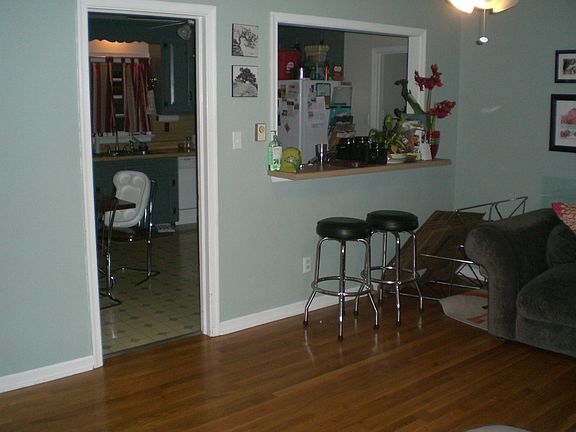 living room into kitchen